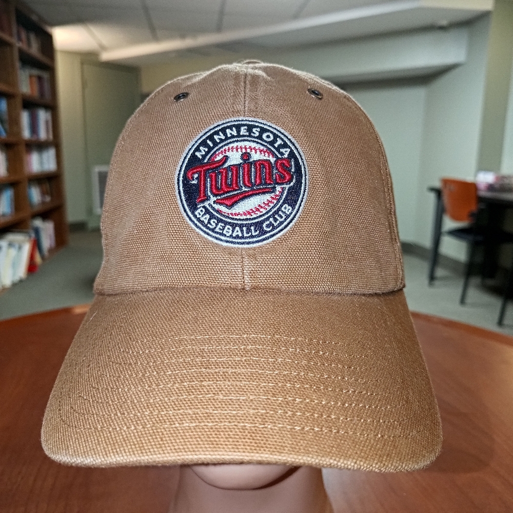 '47 x Carhartt Men's MLB Minnesota Twins Clean Up Strapback Brown Hat OSFA